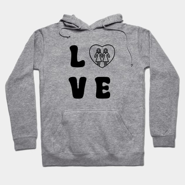 Love Lesbians Black Hoodie by sapphire seaside studio